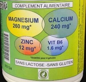 zinc et magnésium sans lactose et sans gluten